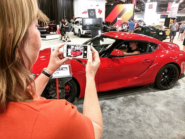See the new 2020 Toyota Supra up close and personal. Kick the tires, step into the driver seat, and see how it fits. #TXautoshow #BigTex #Toyota